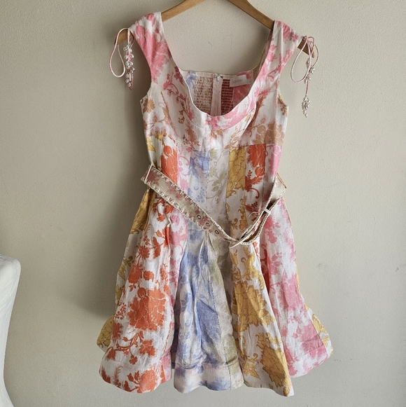 SOLD Zimmermann Postcard Spliced Mini Dress - Picture 3 of 8